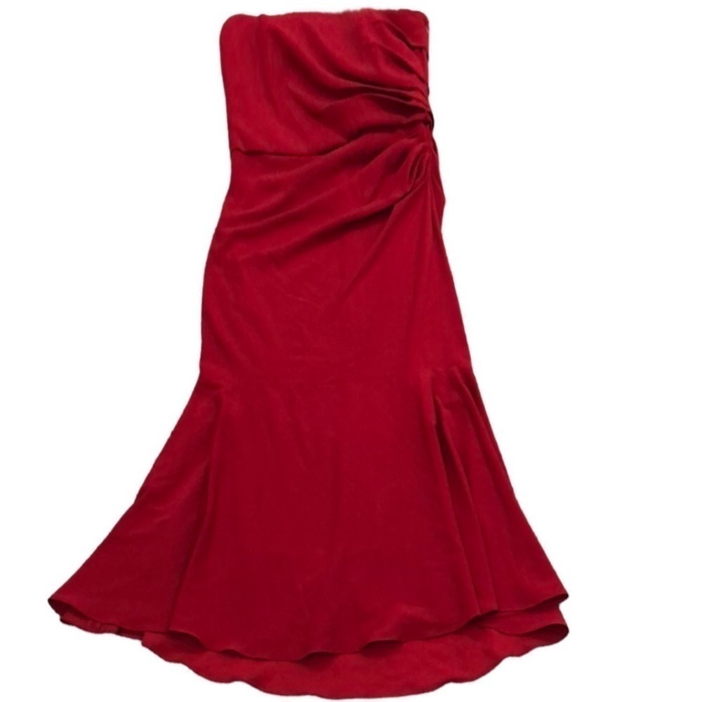 NWT Badgley Mischka Beauty in A Bottle Gown Formal Dress Red Size 22 Strapless